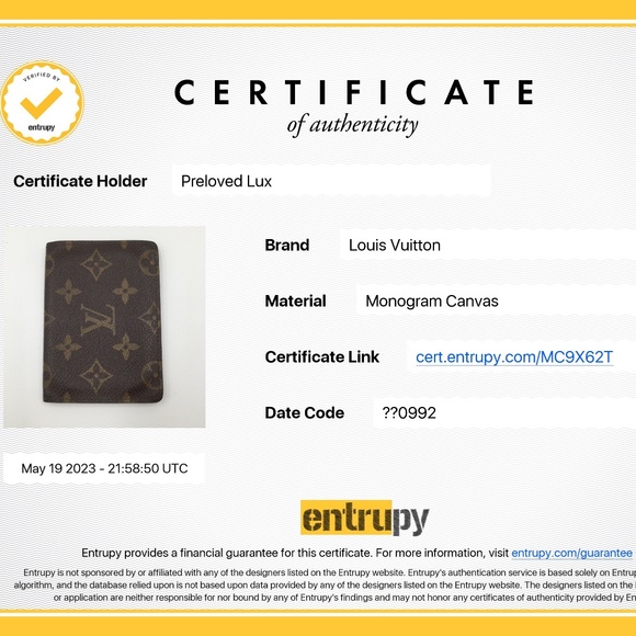 ❗️Sold❗️LOUIS VUITTON Monogram Canvas Bifold Card Case ID Case card holder - Picture 17 of 17